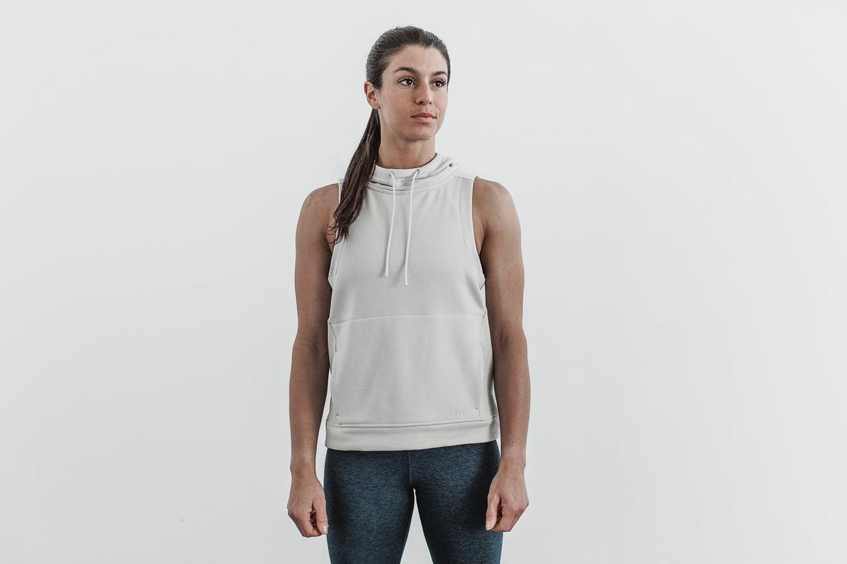 Nobull Microplush Sleeveless Women's Hoodie Grey | Australia (HF8613)